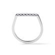 WHITE GOLD FLAT TOP PINKIE RING WITH A ROW OF DIAMONDS - DIAMOND RINGS - RINGS
