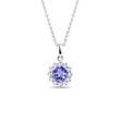 WHITE GOLD NECKLACE WITH TANZANITE AND BRILLIANTS - TANZANITE NECKLACES - NECKLACES