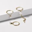 PEARL CHAIN RING IN YELLOW GOLD - PEARL RINGS - PEARL JEWELLERY