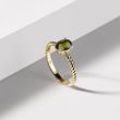 OVAL MOLDAVITE GOLD RING - MOLDAVITE RINGS - RINGS