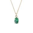 EMERALD AND BEZEL DIAMOND GOLD NECKLACE - EMERALD NECKLACES - NECKLACES