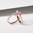 BAGUE EN OR ROSE AVEC SAPHIR ROSE ET DIAMANTS - BAGUES EN SAPHIR - BAGUES