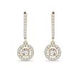 BOUCLES D'OREILLES EN OR JAUNE DELUXE AVEC DIAMANTS TAILLE BRILLANT - BOUCLES D'OREILLES EN DIAMANT - BOUCLES D'OREILLES