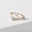 GOLD PEARL SPIRAL RING - PEARL RINGS - PEARL JEWELRY