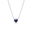 HEART SHAPED SAPPHIRE NECKLACE IN WHITE GOLD - SAPPHIRE NECKLACES - NECKLACES