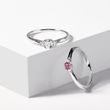 WHITE GOLD RING WITH RUBELLITE TOURMALINE AND DIAMONDS - TOURMALINE RINGS - RINGS