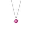 HEART PENDANT WITH PINK SAPPHIRE IN WHITE GOLD - SAPPHIRE NECKLACES - NECKLACES