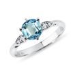 TOPAZ AND DIAMOND RING IN WHITE GOLD - TOPAZ RINGS - RINGS