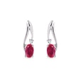 BOUCLES D'OREILLES FORGÉE DANS L'OR BLANC AVEC RUBIS ET DIAMANTS - BOUCLES D'OREILLES EN RUBIS - BOUCLES D'OREILLES