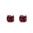 STUD EARRINGS WITH RHODOLITES IN ROSE GOLD - GEMSTONE EARRINGS - EARRINGS