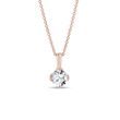 ROSE GOLD NECKLACE WITH 1CT LAB GROWN DIAMOND - DIAMOND NECKLACES - NECKLACES