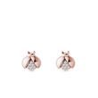 LADYBUG EARRINGS WITH DIAMONDS IN ROSE GOLD - CHILDREN'S EARRINGS - EARRINGS