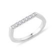 WHITE GOLD FLAT TOP PINKIE RING WITH A ROW OF DIAMONDS - DIAMOND RINGS - RINGS
