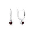 WHITE GOLD GARNET EARRINGS - GARNET EARRINGS - EARRINGS