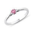 WHITE GOLD RING WITH PINK SAPPHIRE AND DIAMONDS - SAPPHIRE RINGS - RINGS