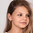CHILDREN'S SHAMROCK DIAMOND PENDANT EARRINGS IN ROSE GOLD - CHILDREN'S EARRINGS - EARRINGS