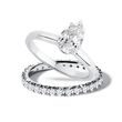 SET OF WEDDING RINGS WITH DIAMONDS IN WHITE GOLD - ENGAGEMENT AND WEDDING MATCHING SETS - ENGAGEMENT RINGS