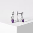 AMETHYST AND DIAMOND EARRINGS IN WHITE GOLD - AMETHYST EARRINGS - EARRINGS