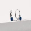 OVAL SAPPHIRE AND DIAMOND WHITE GOLD EARRINGS - SAPPHIRE EARRINGS - EARRINGS