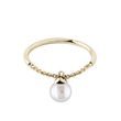 PEARL CHAIN RING IN YELLOW GOLD - PEARL RINGS - PEARL JEWELLERY