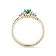 EMERALD AND DIAMOND RING IN YELLOW GOLD - EMERALD RINGS - RINGS