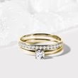 WEDDING RING SET IN 14K YELLOW GOLD - ENGAGEMENT AND WEDDING MATCHING SETS - ENGAGEMENT RINGS