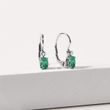 WHITE GOLD EARRINGS WITH EMERALDS AND BRILLIANTS - EMERALD EARRINGS - EARRINGS