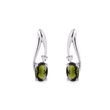 WHITE GOLD EARRINGS WITH MOLDAVITE AND DIAMONDS - MOLDAVITE EARRINGS - EARRINGS