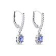 BRILLIANT EARRINGS WITH TANZANITES IN WHITE GOLD - TANZANITE EARRINGS - EARRINGS