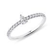PEAR SHAPED DIAMOND RING IN WHITE GOLD - DIAMOND ENGAGEMENT RINGS - ENGAGEMENT RINGS