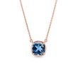 ROSE GOLD NECKLACE WITH LONDON TOPAZ - TOPAZ NECKLACES - NECKLACES