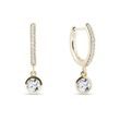 BOUCLES D'OREILLES EN OR JAUNE AVEC DIAMANTS - BOUCLES D'OREILLES EN DIAMANT - BOUCLES D'OREILLES