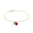 CARNELIAN AND LEAF ORNAMENT BRACELET IN YELLOW GOLD - SEASONS COLLECTION - KLENOTA COLLECTIONS