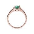 RING WITH EMERALD AND BRILLIANTS IN ROSE GOLD - EMERALD RINGS - RINGS