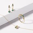 GELBGOLDENES SCHMUCKSET MIT SMARAGDEN BESETZT - SCHMUCK-SETS - SCHMUCK