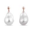 BOUCLES D'OREILLES EN OR AVEC PERLE BAROQUE - BOUCLES D'OREILLES EN PERLES - PERLES