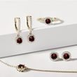 YELLOW GOLD GARNET AND DIAMOND NECKLACE - GARNET NECKLACES - NECKLACES