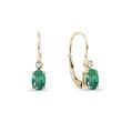 YELLOW GOLD EARRINGS WITH EMERALDS AND DIAMONDS - EMERALD EARRINGS - EARRINGS