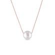 COLLIER EN OR ROSE AVEC PERLE BLANCHE - PENDENTIFS EN PERLES - PERLES