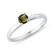 BAGUE EN OR BLANC AVEC MOLDAVITE - BAGUES EN MOLDAVITE - BAGUES