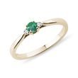 EMERALD AND DIAMOND ENGAGEMENT RING IN YELLOW GOLD - EMERALD RINGS - RINGS