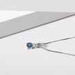 TOPAZ AND DIAMOND NECKLACE IN 14K WHITE GOLD - TOPAZ NECKLACES - NECKLACES