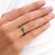 BAGUE EN OR BLANC 14CT AVEC TOURMALINE VERTE - BAGUES EN TOURMALINE - BAGUES