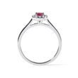 BAGUE EN OR BLANC AVEC TOURMALINE ROSE ET DIAMANT - BAGUES EN TOURMALINE - BAGUES