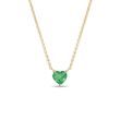HEART SHAPED EMERALD NECKLACE IN GOLD - EMERALD NECKLACES - NECKLACES