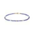 BRACELET EN OR JAUNE AVEC TANZANITES ET PERLES - BRACELETS AVEC MINÉRAUX - BRACELETS