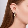 BOUCLES D'OREILLES AVEC AMÉTHYSTE VERTE ET QUARTZ CITRON - BOUCLES D'OREILLES EN AMÉTHYSTE - BOUCLES D'OREILLES