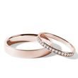 ROSE GOLD WEDDING RING SET WITH DIAMOND HALF ETERNITY RING - ROSE GOLD WEDDING SETS - WEDDING RINGS