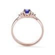 RING IN ROSE GOLD WITH SAPPHIRE AND DIAMONDS - SAPPHIRE RINGS - RINGS