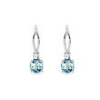 BOUCLES D'OREILLES EN OR BLANC AVEC TOPAZE SWISS ET DIAMANTS - BOUCLES D'OREILLES EN TOPAZE - BOUCLES D'OREILLES